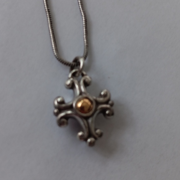 Brighton Cross necklace, 2 sided, reversible, Rhinestone, 16" with extender. - Picture 6 of 7